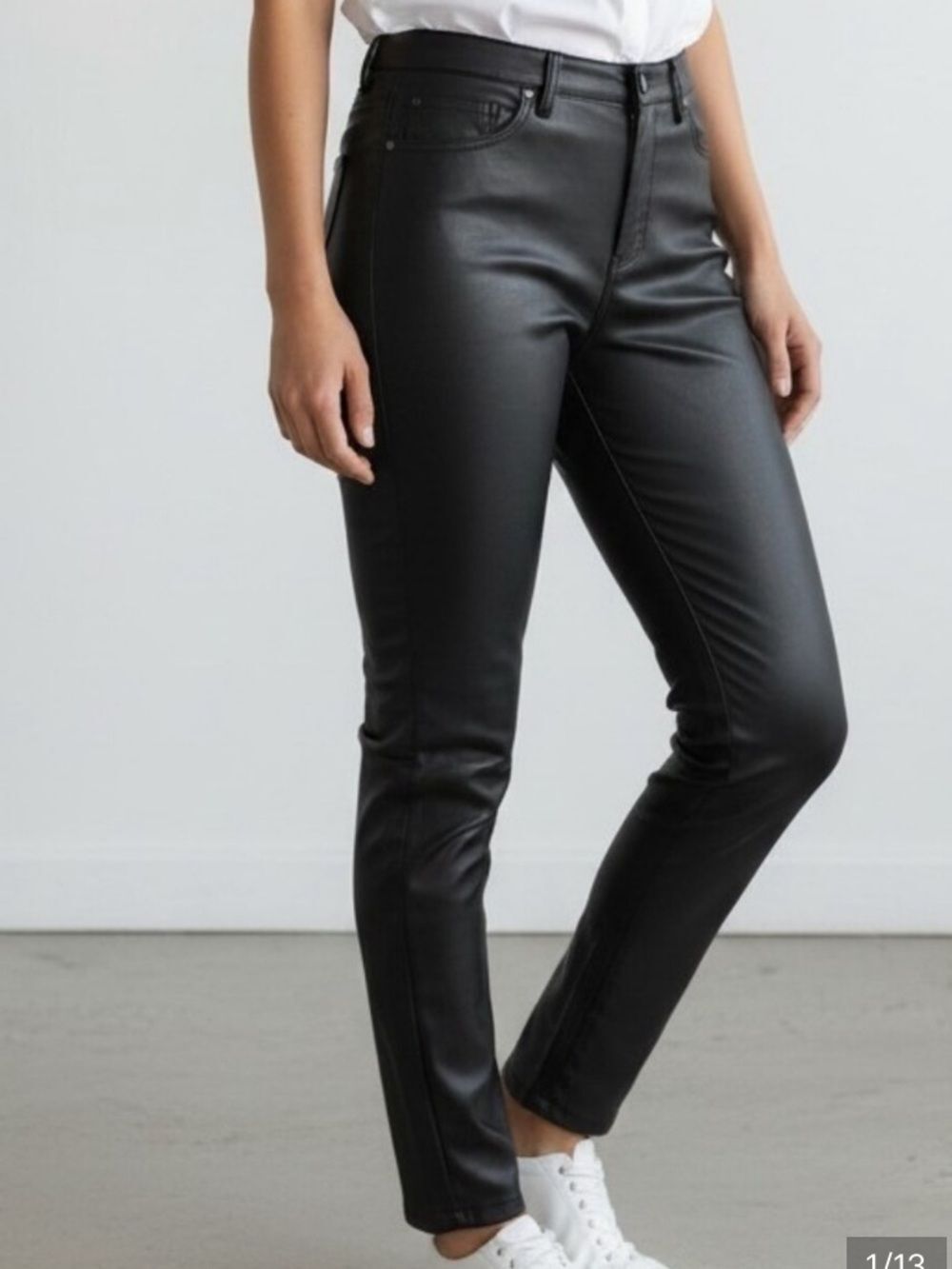 Soft Surroundings Faux Leather High-Rise Pants
